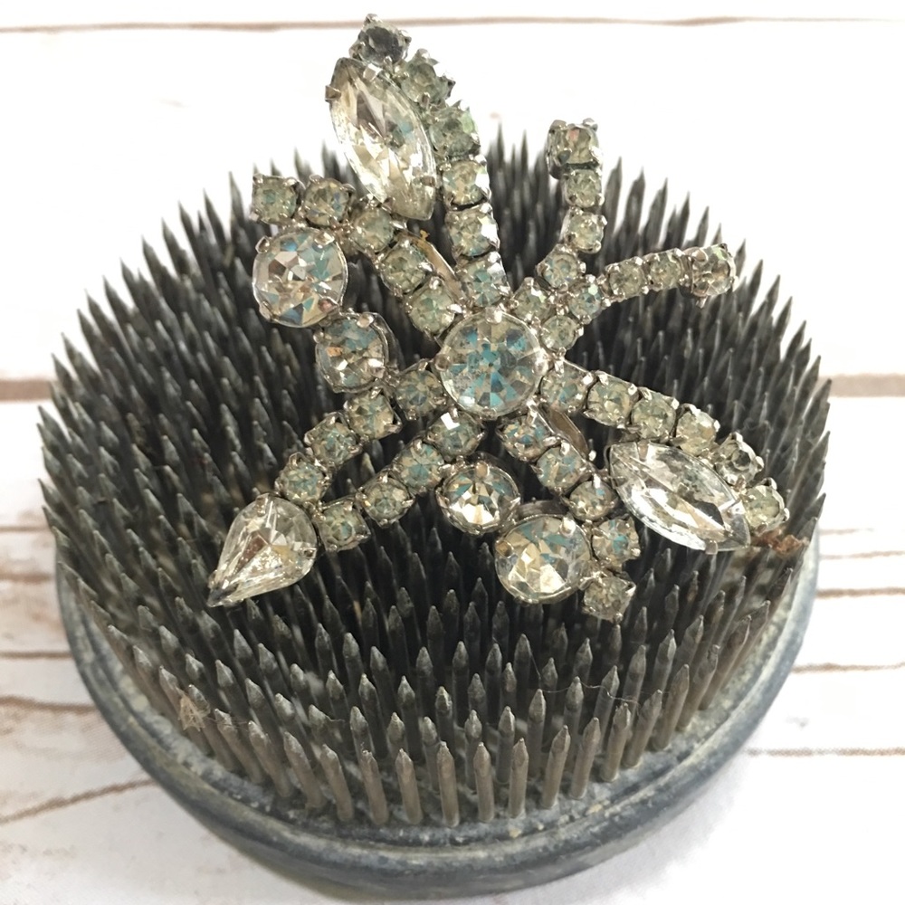 Vintage Rhinestone Butterfly Brooch